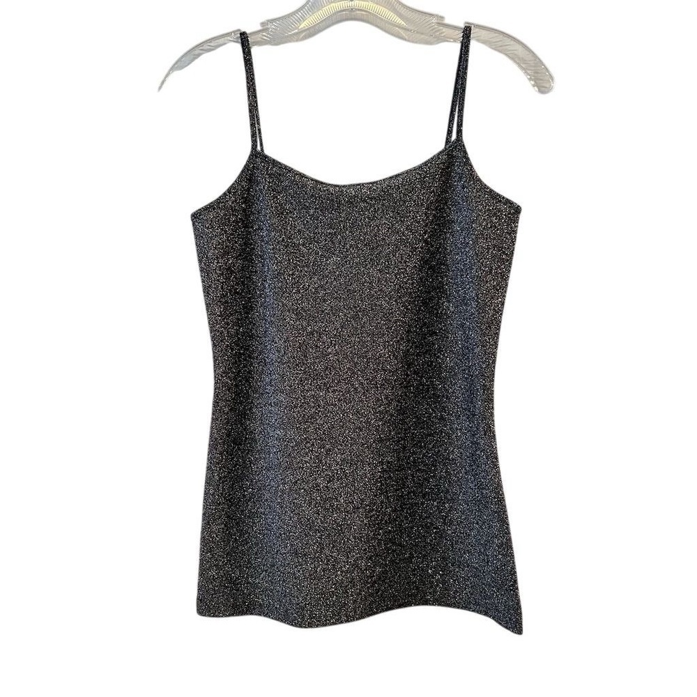 Ann Taylor Women's S Shimmer Black Camisole Tank Top Party Sleeveless